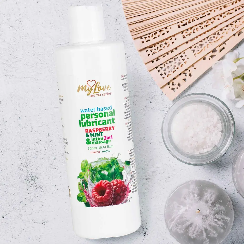 Лубрикант MyLove Aroma Series IntimMassage 2in1 Raspberry Mint, 300 мл - фото 4