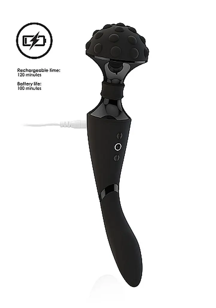 Вібромасажер Vive Shiatsu Bendable Massager Wand 28.6 см (чорний) - фото 5