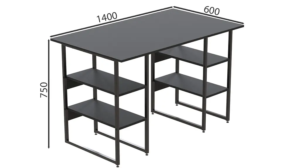Компьютерный стол Карен 75x140x60 черный ДСП Сосна Кембра 16мм FRD-102054 - фото 4