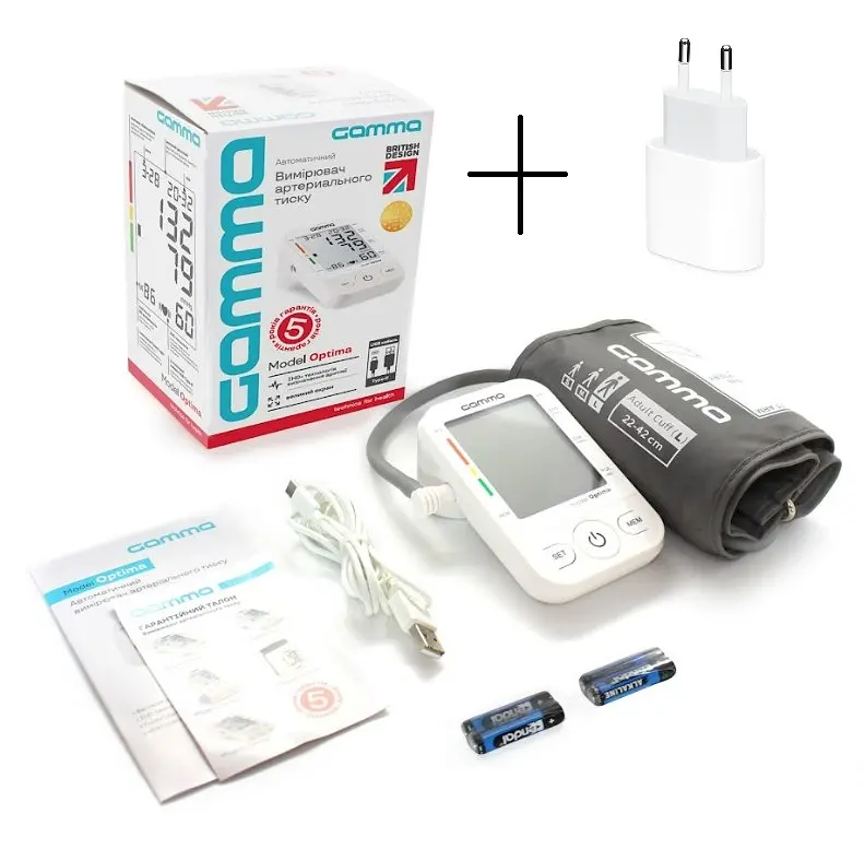 Тонометр Gamma Optima 4Gen Type-C + сетевой адаптер автоматический на плечо - фото 2