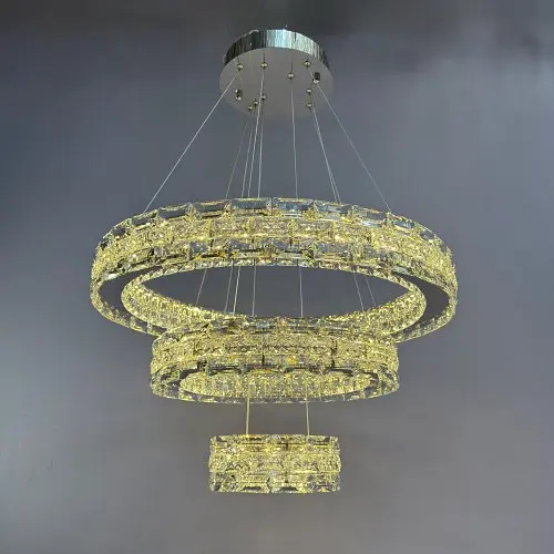 Люстра кільця Linisoln 7896-60x40x20 метал, кришталь LED 80 Вт 120-50 см - фото 4