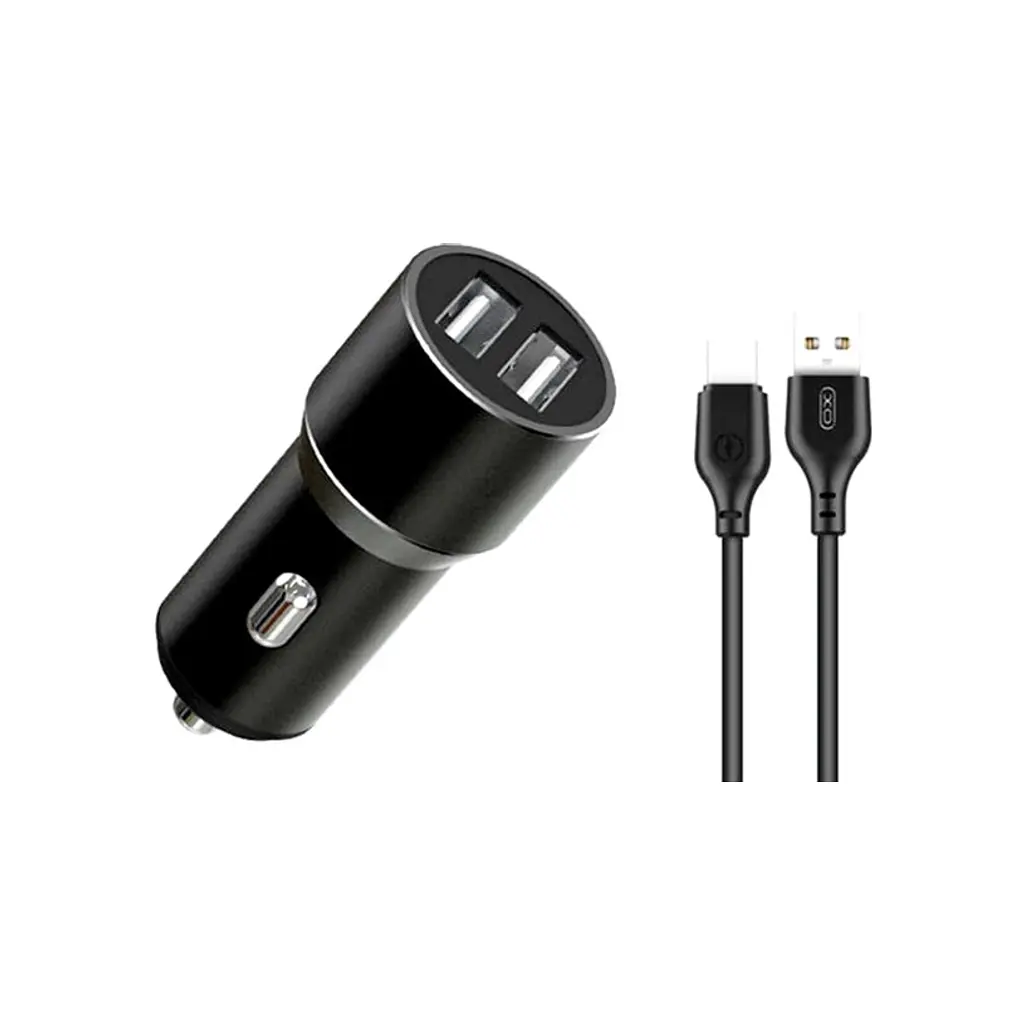 Зарядний пристрій XO 1xUSB + кабель USB-A — USB-C TZ09 чорний (6920680873500)