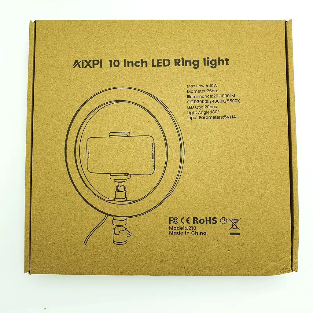 Кільцева LED лампа 26см 12W з тримачем телефону селфі кільце блогера регулювання яскравості та температури свічення - фото 4