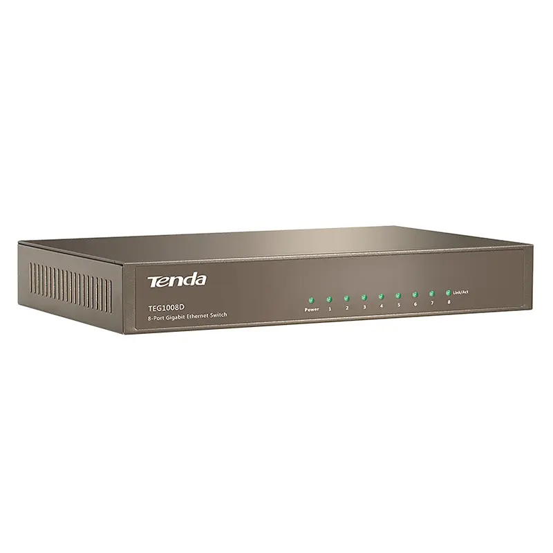 Комутатор TENDA TEG1008D 8port 10/100/1000 BaseTX, desktop, метал - фото 4