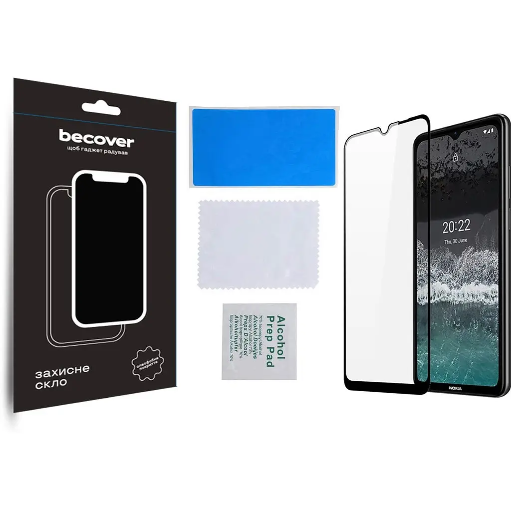 Захисне скло BeCover для Nokia C21 Black (709741) - фото 2