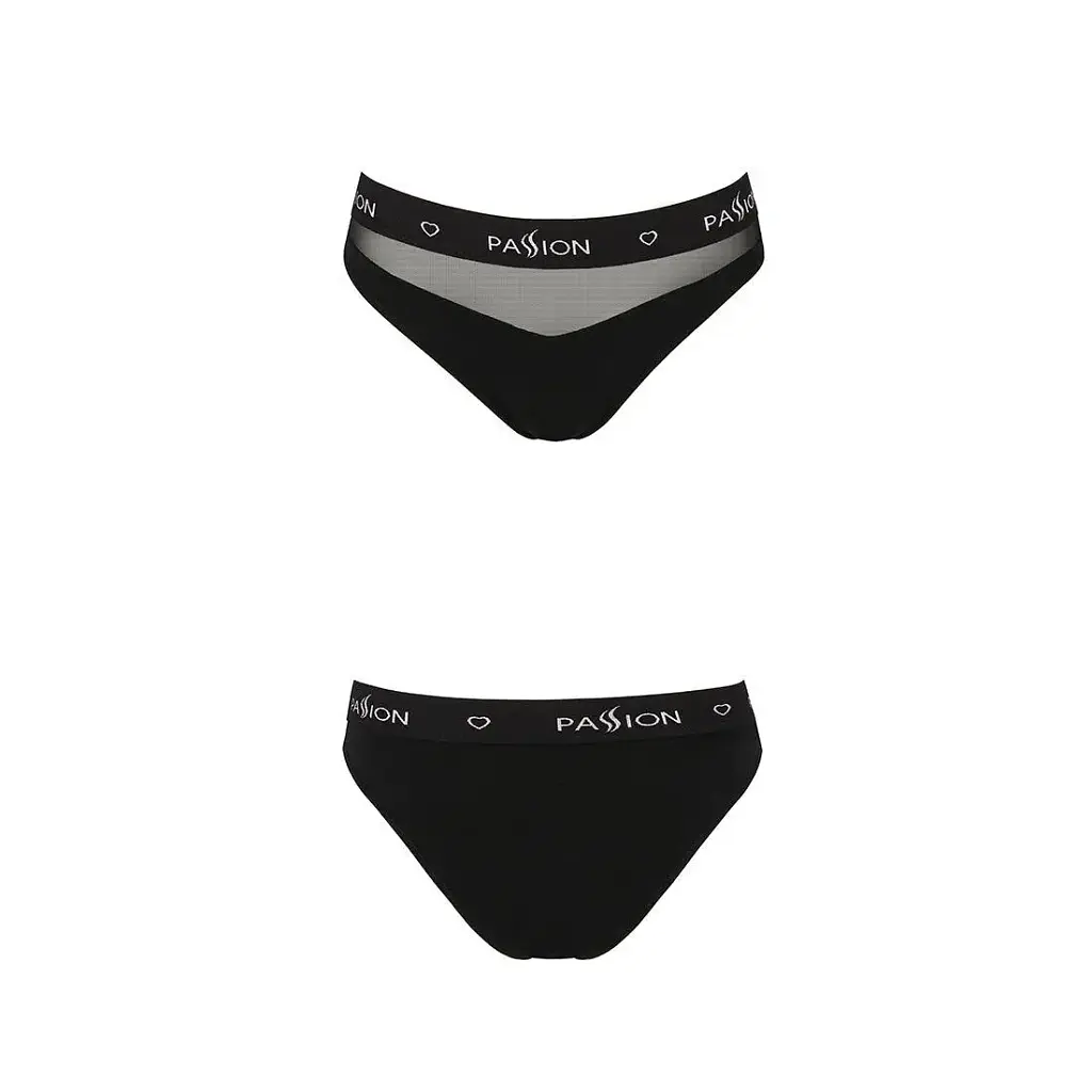 Трусики с прозрачной вставкой Passion PS006 Panties black L - фото 2