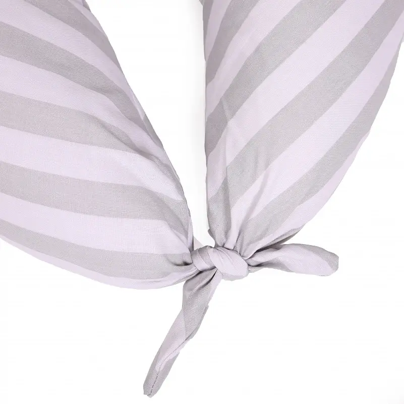 Подушка для вагітних та годування MirSon №5019 Color Line Stripe White Gray 30х170 см біло-сіра (2200010969795) - фото 2