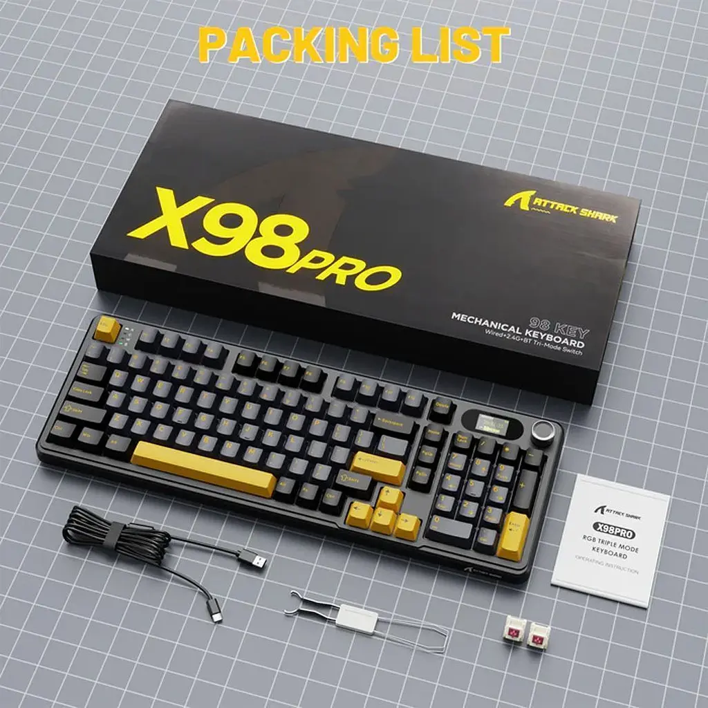 Клавіатура Attack Shark X98 Pro RGB Linear Blueberry Switch Star Black (AS-6972792470498-SB-UA) [166775] - фото 10