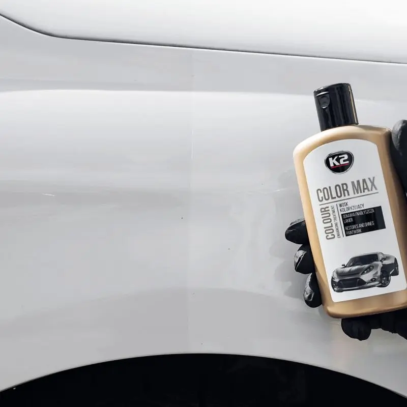 Поліроль для кузова крем K2 Color Max 250ml приховує подряпини та підсилює колір Білий (K020Wite) - фото 5