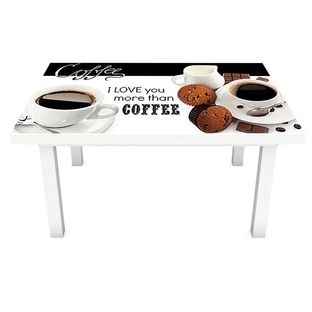 Наклейка на стіл City Coffee ПВХ плівка для меблів кава зерна турка Біла 60х120 см Happy Pocket Z180814 - фото 2