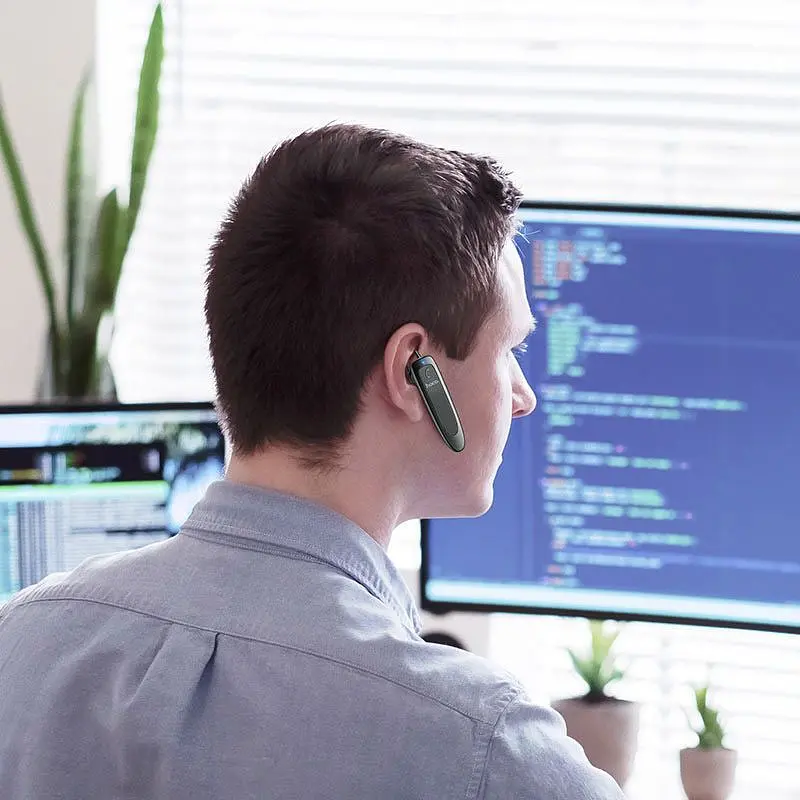 Bluetooth-гарнітура Hoco E60 Brightness Bluetooth Headset Black (751058) [77491] - фото 5