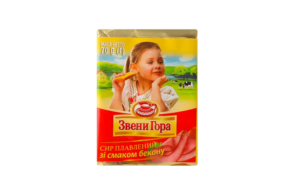 Сир плавлений "Зі смаком бекону", порційний 75 г