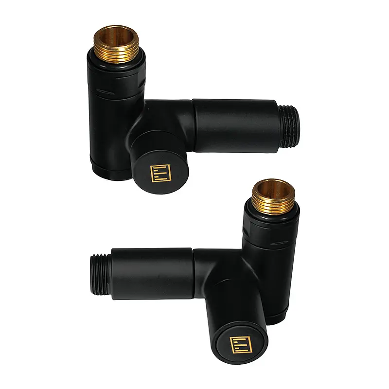 Комплект дизайн кранів під ТЕН Ideale Senso 1/2”x1/2” чорний, Чорний - фото 3