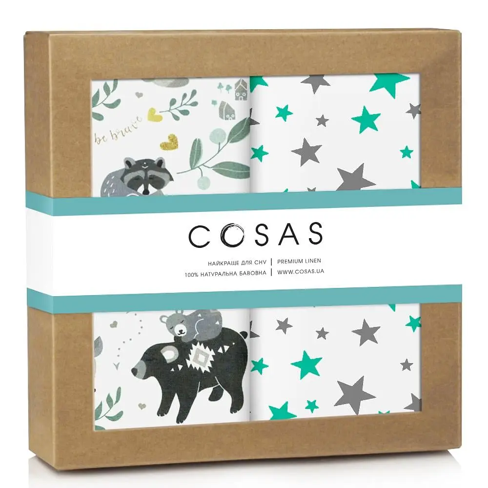 Багаторазові пелюшки дитячі ANIMALS 2шт COSAS (4822052074596)