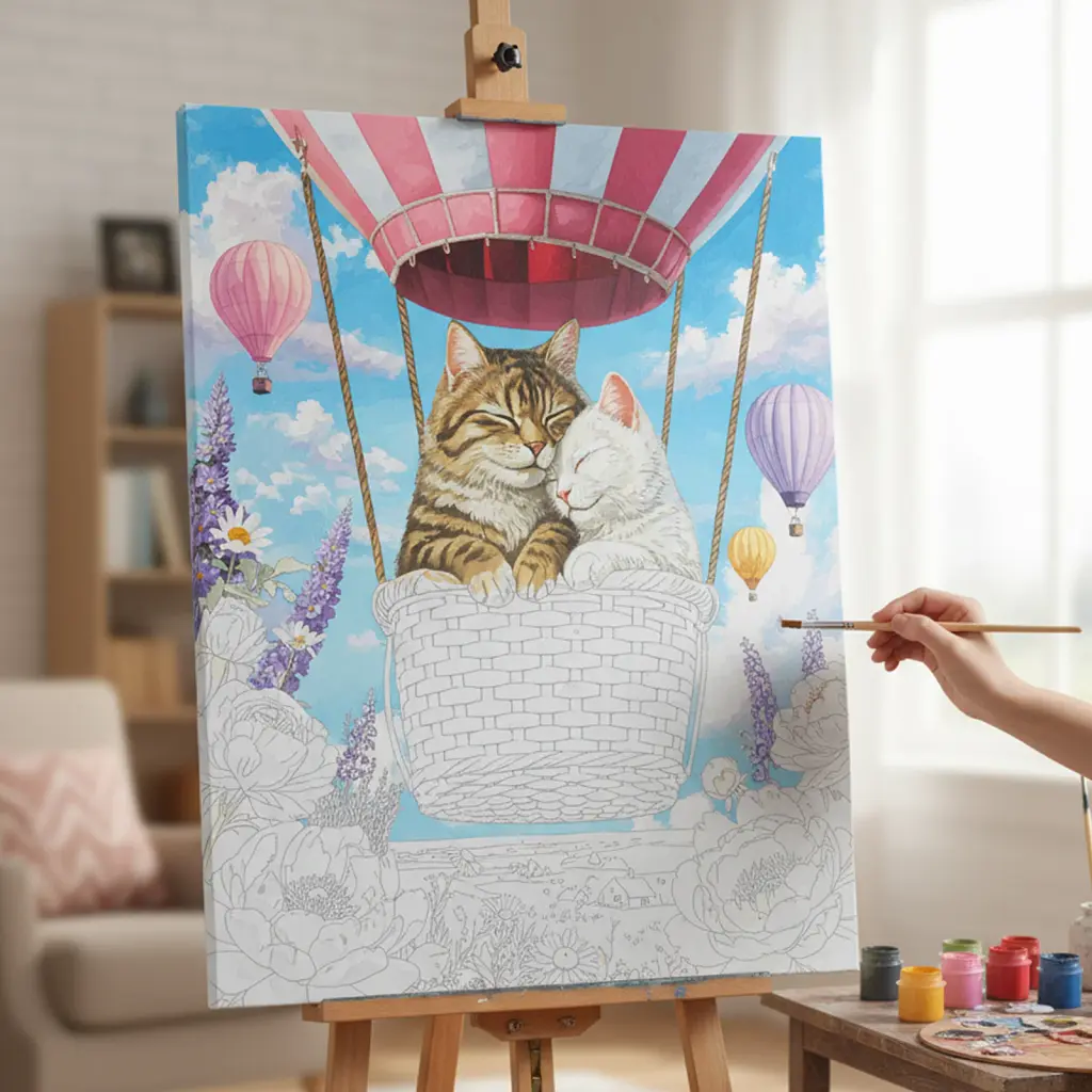 Картина за номерами «Коти на повітряній кулі» - фото 6