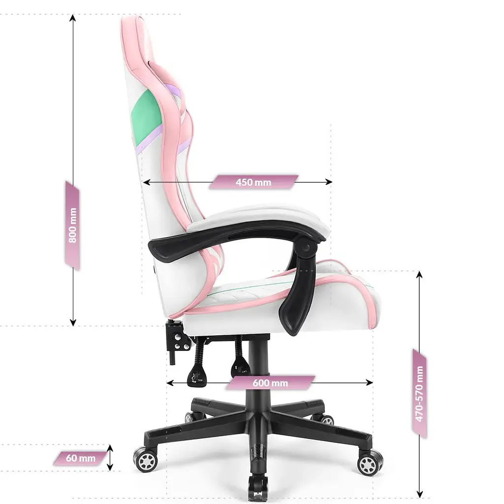 Комп'ютерне крісло Hell's Chair HC-1004 Rainbow PINK - фото 9