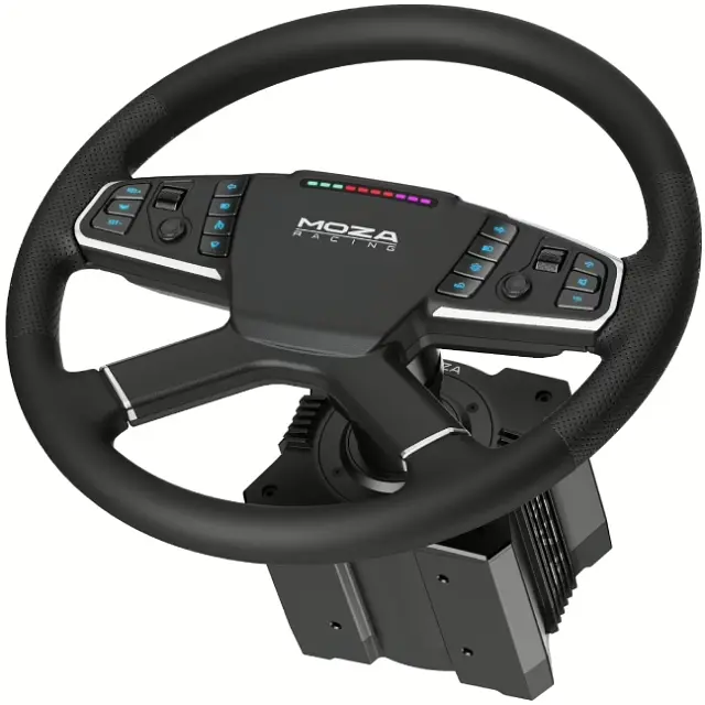 Руль Moza Racing TSW Truck 40 см 14 кн. RGB черный - фото 5