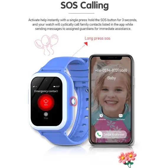 Смарт годинник-телефон дитячий Wonlex KT31 4G WI-FI GPS SIM-картою Blue (16997-hbr) - фото 8