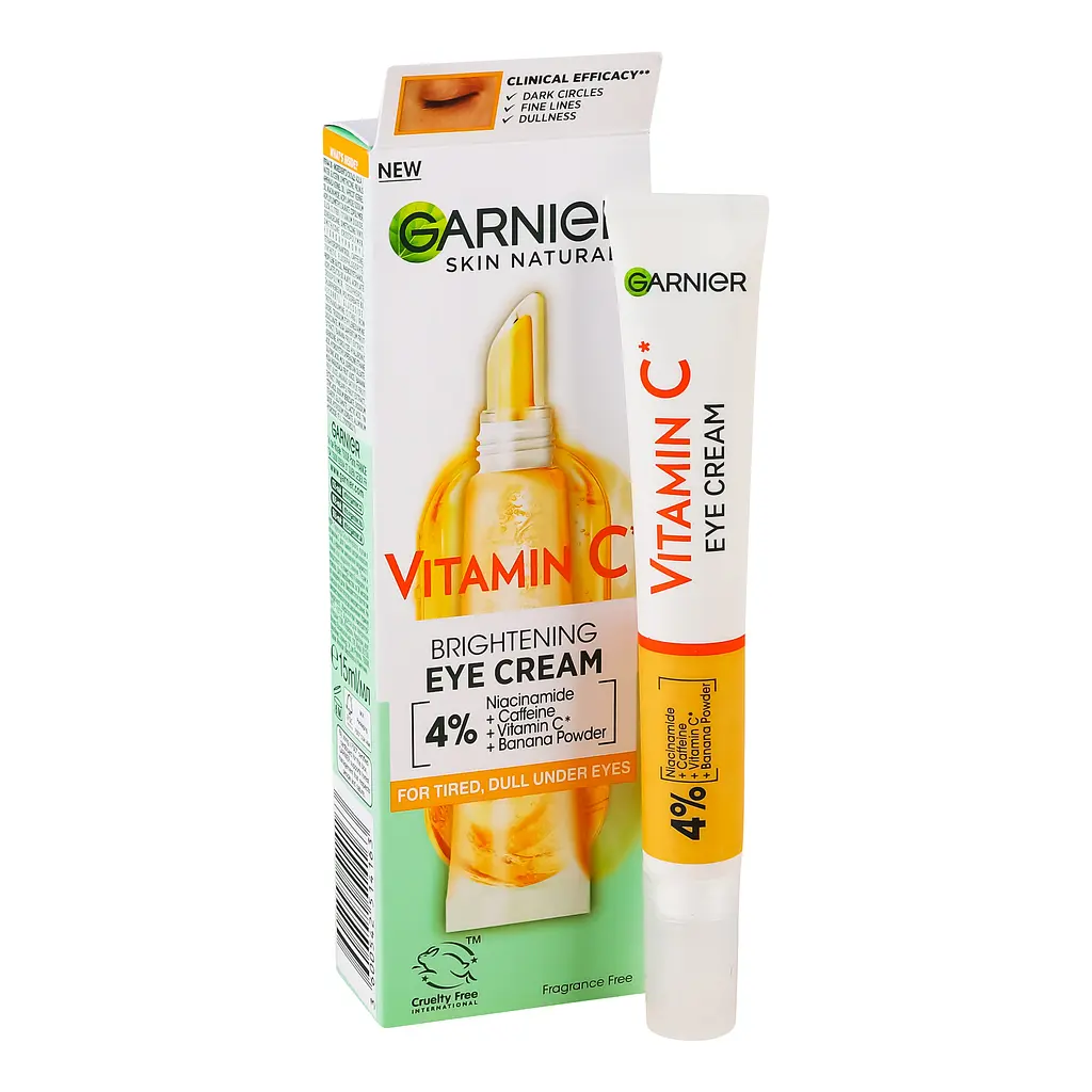 Крем с витамином С для тусклой кожи вокруг глаз Garnier Skin Naturals с эффектом уменьшения видимости темных кругов и сияния 15 мл - фото 2