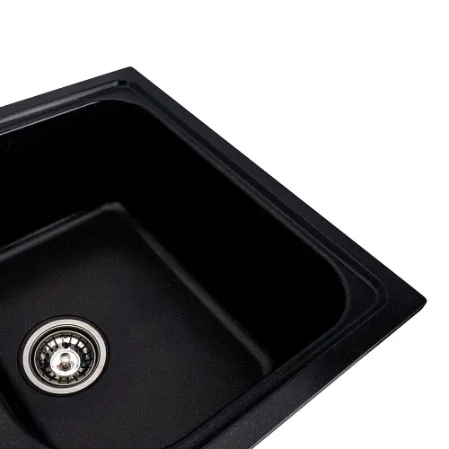 Кухонная мойка Platinum 7950 Equatoria гранитная глянцевая с креплением 79x50 см черный металлик (000035801) - фото 4