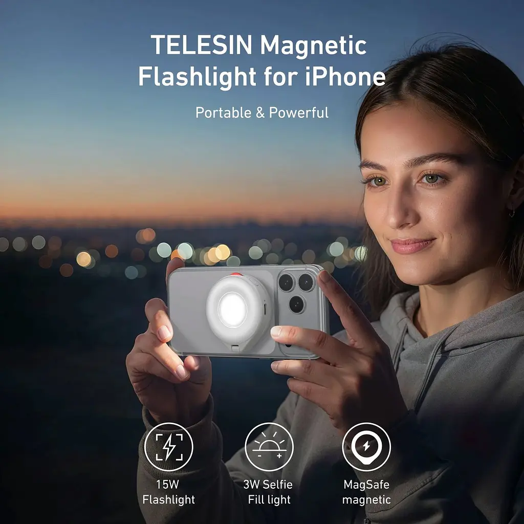 Накамерне світло Telesin P5-BGD-17 MagSafe 2500-6500К [167258] - фото 2