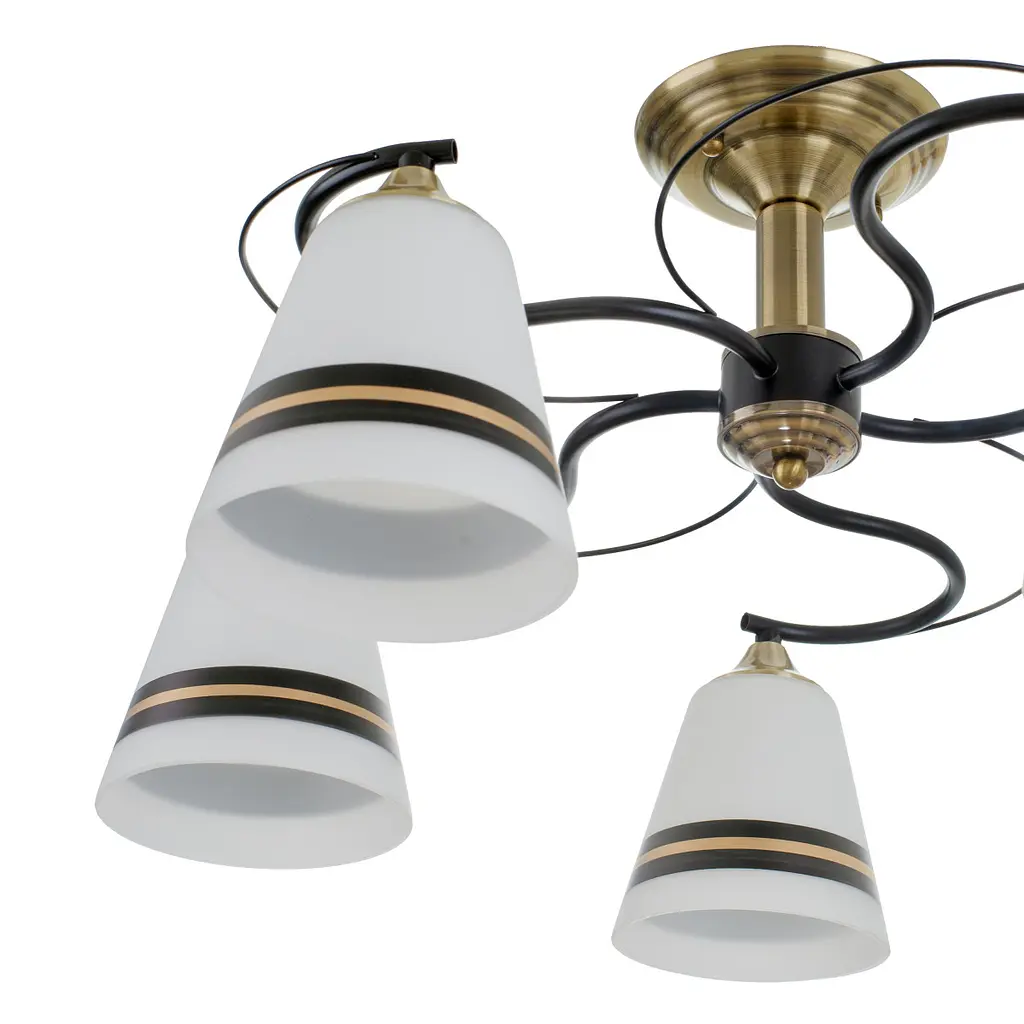 Люстра потолочная Brille в спальню E27 60W AB+BK (LK-702S/5) - фото 6