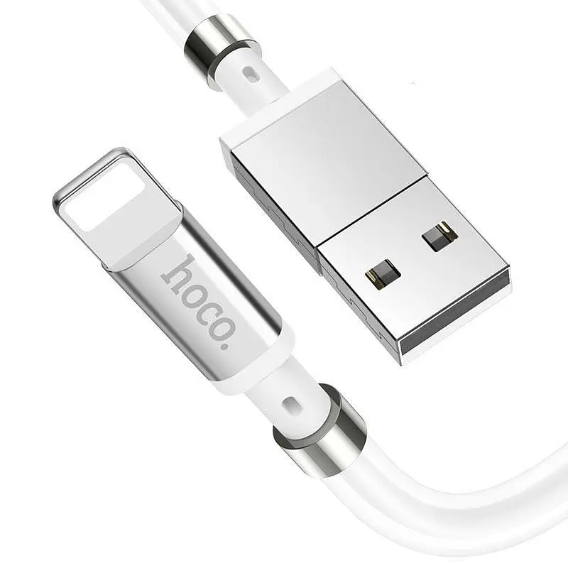 USB Cable Hoco U91 Magic Magnetic Lightning White 1m - фото 2