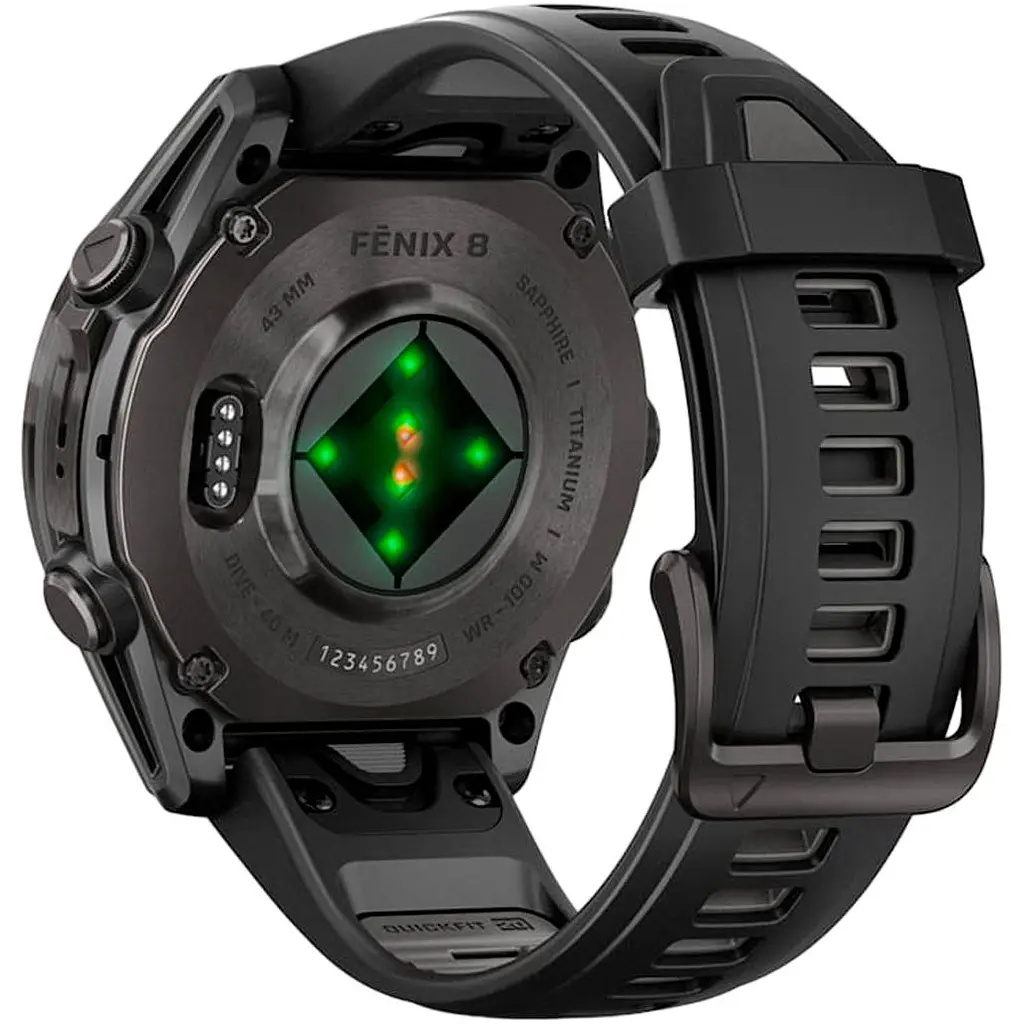 Смарт-годинник Garmin Fenix 8 AMOLED Sapphire 43mm Carbon Gray DLC Titanium with Black/Pebble Gray Silicone Band (010-02903-21) [115064] - фото 6