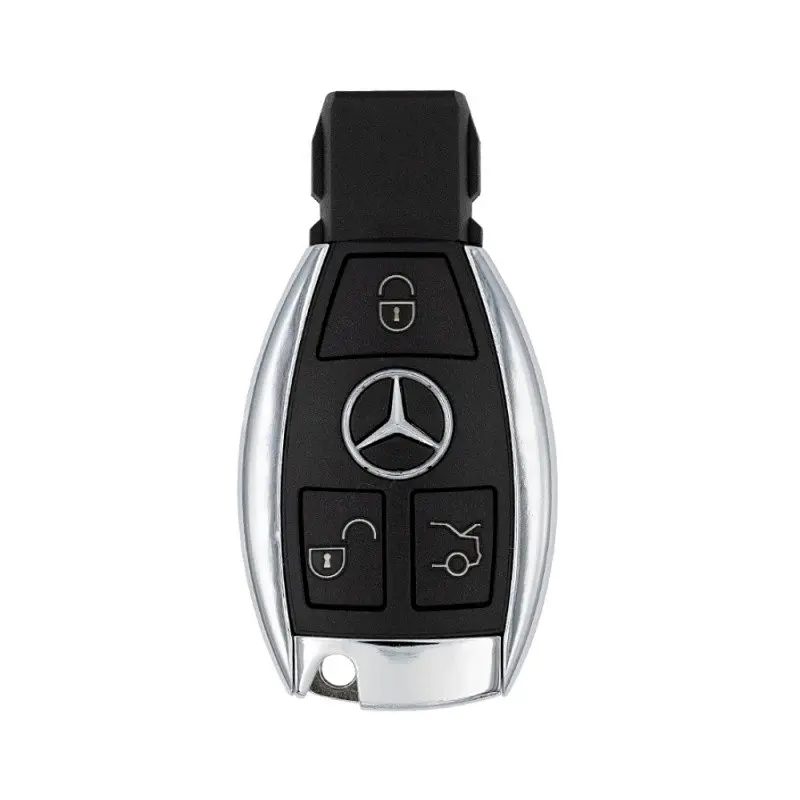 Чохол ключа Mercedes-Benz сірий+золота окантовка (3 кнопки) TPU - фото 2