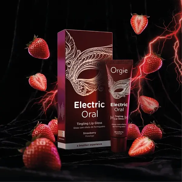 Віброблиск для губ Orgie Electric Oral Lips Gloss Strawberry, 10 мл (полуниця) - фото 4