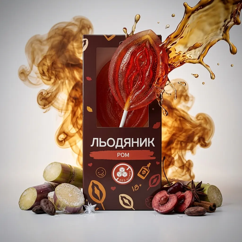 Льодяник SHE у формі вагіни зі смаком рому без цукру - фото 2