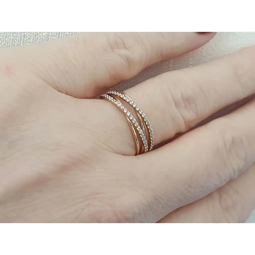 Золотое кольцо Империя золота с фианитами. КВ1168И 17,5 - фото 2