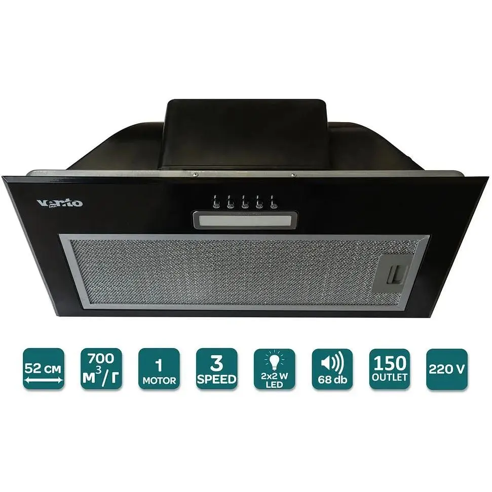Вытяжка Ventolux Punto 52 BK (700) PB PC - фото 2