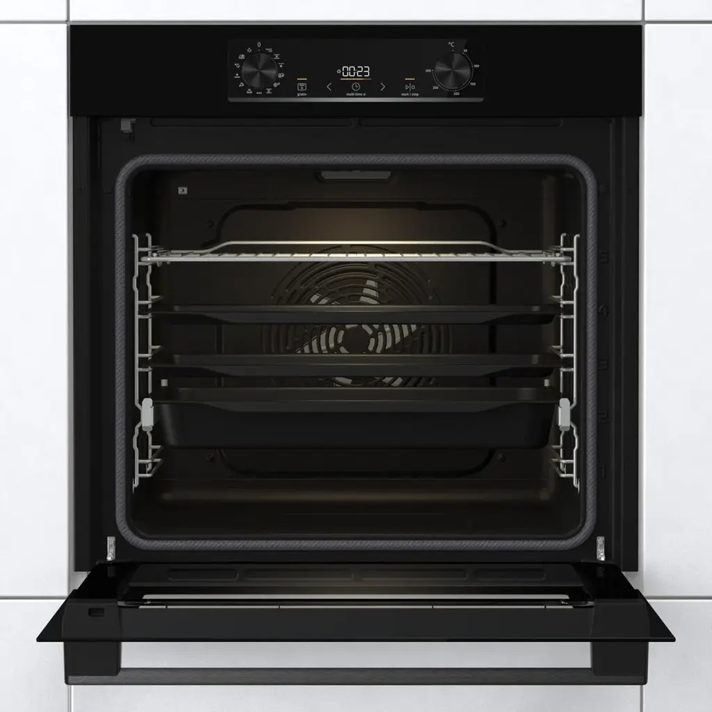 Духова шафа електрична Gorenje 77 л A+ пара дисплей піроліз чорний - фото 3