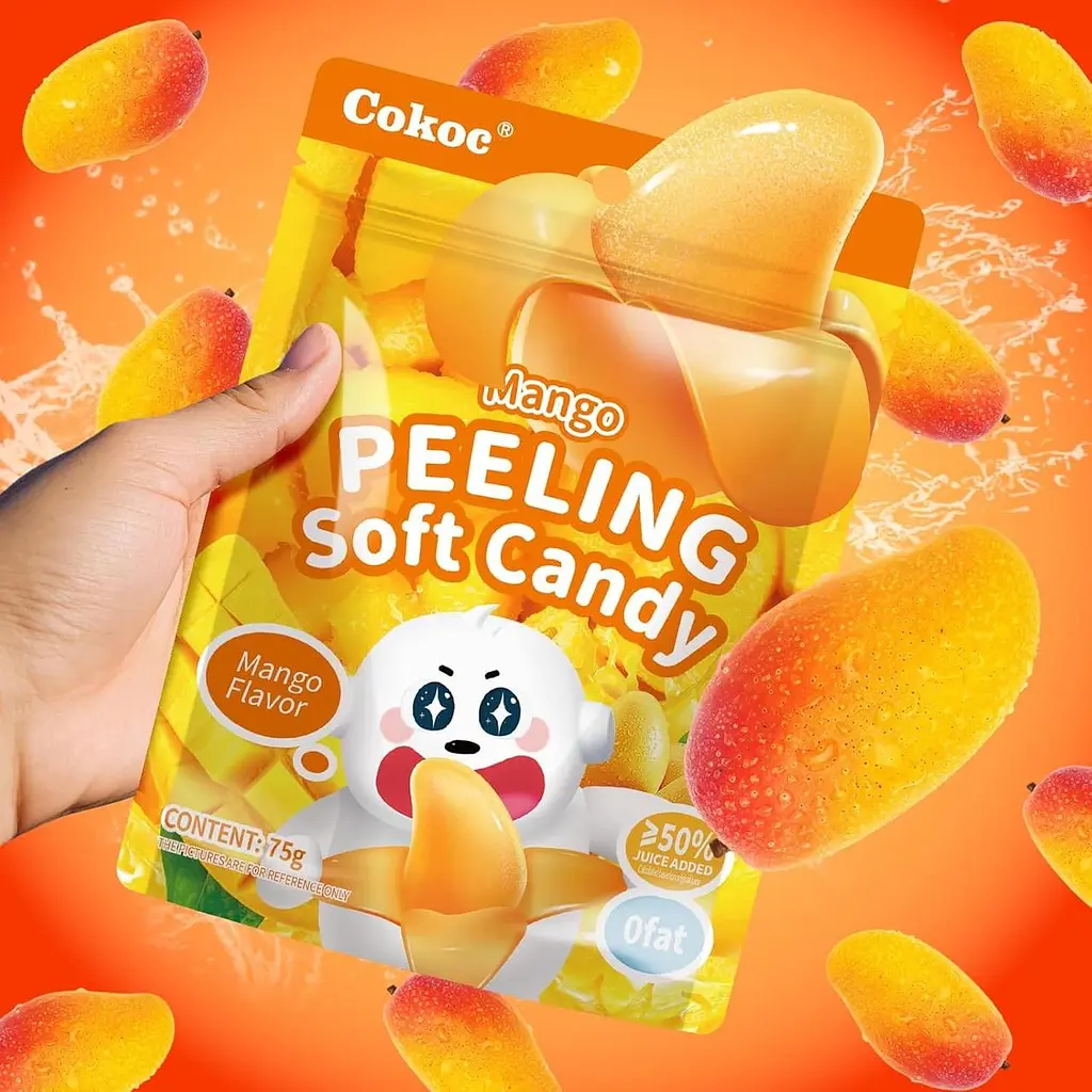 Желейні цукерки Cokoc Peelable Gummies Peeling Soft Candy Mango Flavor 60г - фото 2