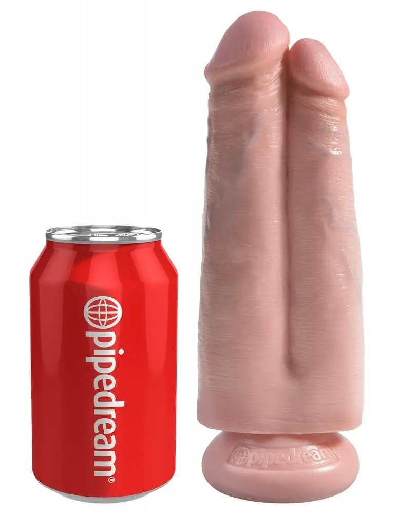 Подвійний фалоімітатор Pipedream King Cock 7 Two Cocks One Hole, 18х6 см (тілесний) - фото 2