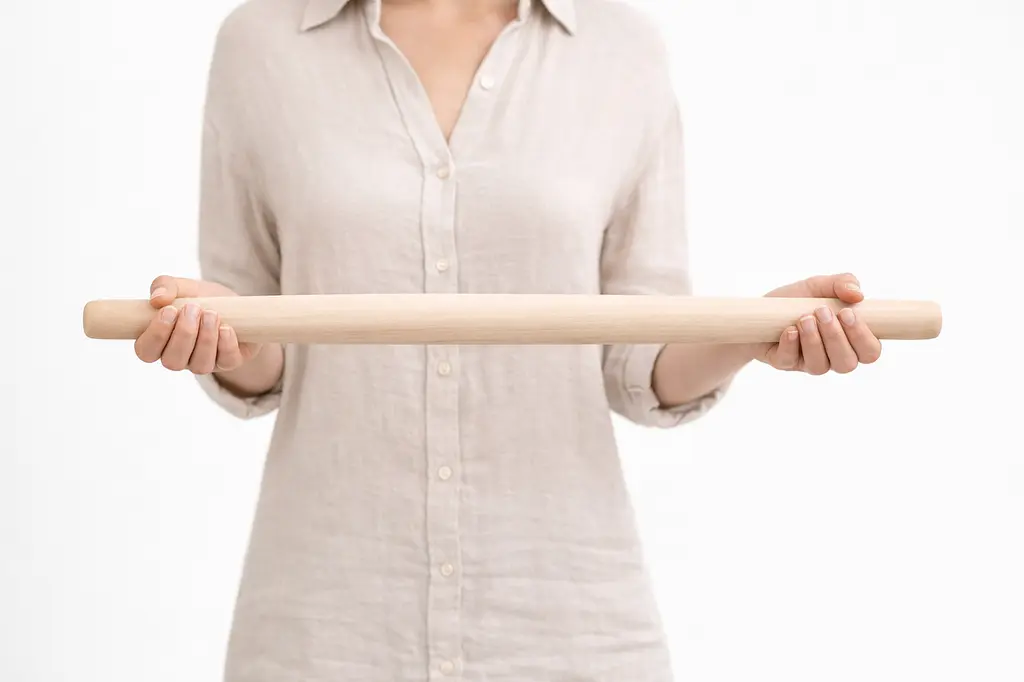 Качалка деревянная ровная для больших пластов теста пельменей лаваша 70 см Ø 3.5 см 88354 - фото 2