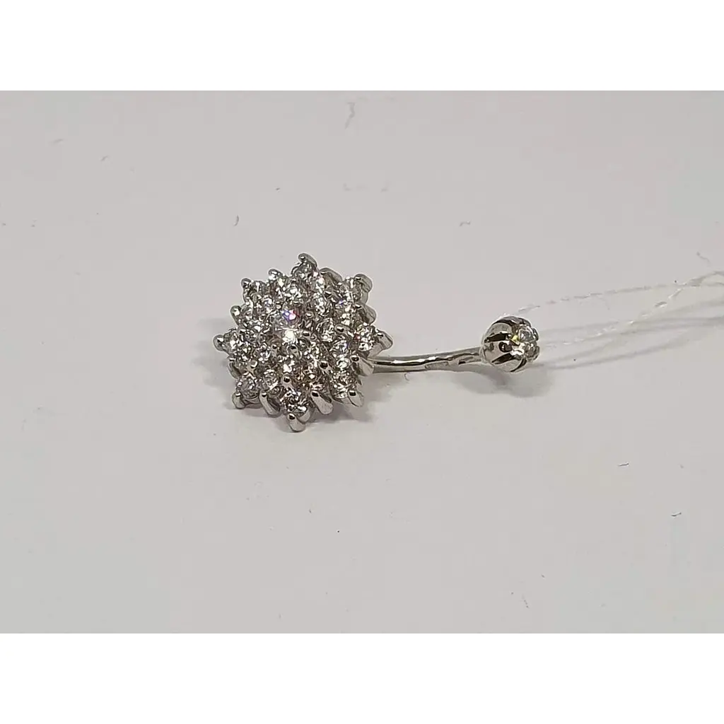 Золотая серьга-пирсинг Империя золота с фианитами. ПС037(2)БИ - фото 2