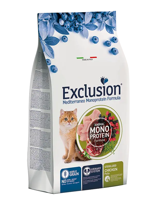 Корм Exclusion Sterilized Chicken для стерилізованих котів з куркою 1кг (на вагу) - фото 3