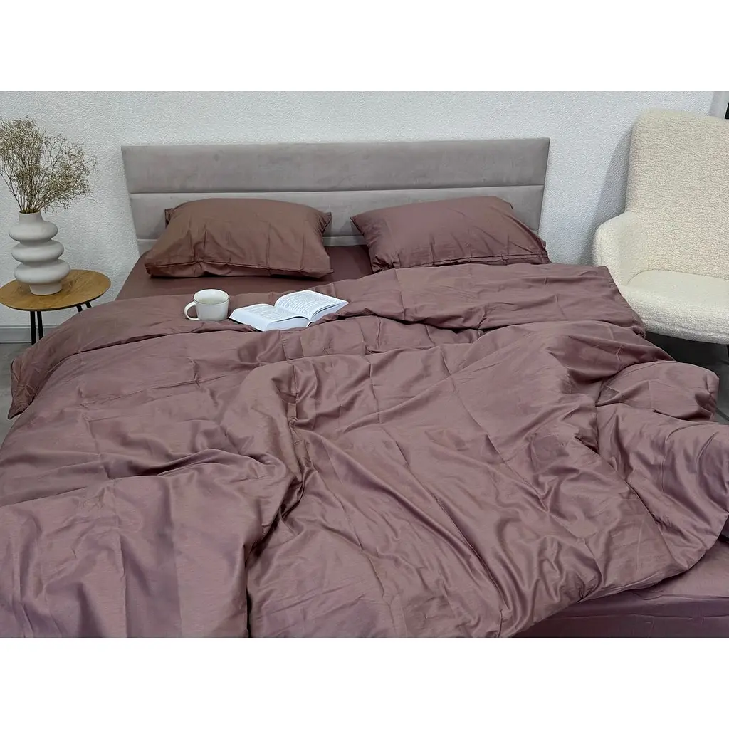 Підковдра Ecotton Stucco сатин 210х220 см коричнева (24773) - фото 6