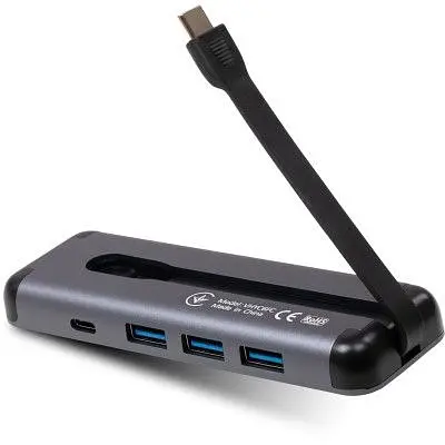 Концентратор Vinga USB-C 3.1 to HDMI+3xUSB3.0+PD100W+USB-C foldable cable (VHYC6FC) - фото 6