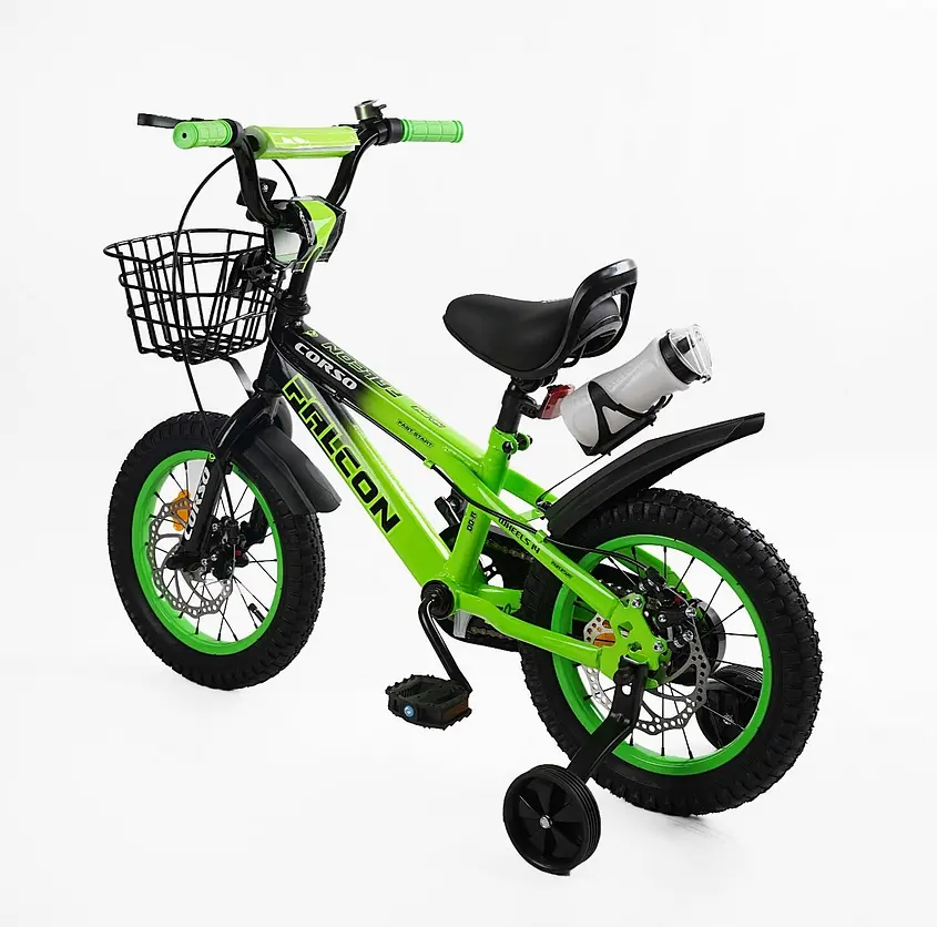 Велосипед 2-х колесный Corso Falcon 14" FL-14833 стальная рама, дисковые тормоза, дополнительные колеса, собранный на 85% (6800070148333) - фото 3