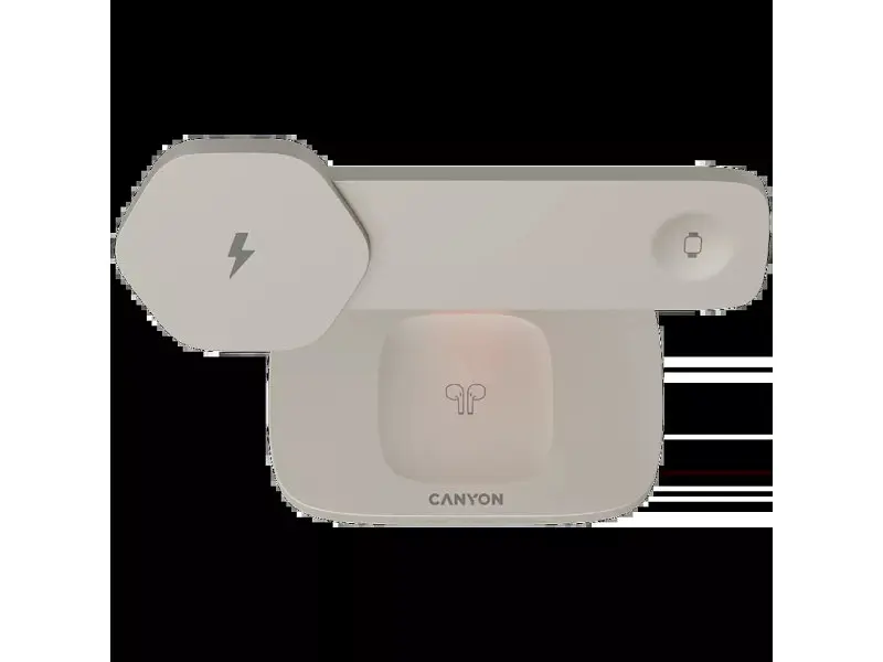Бездротовий зарядний пристрій Canyon Hexagon WCS-310 Wireless Charging Station Light Gray/Orange (CNS-WCS310LGOR) - фото 12