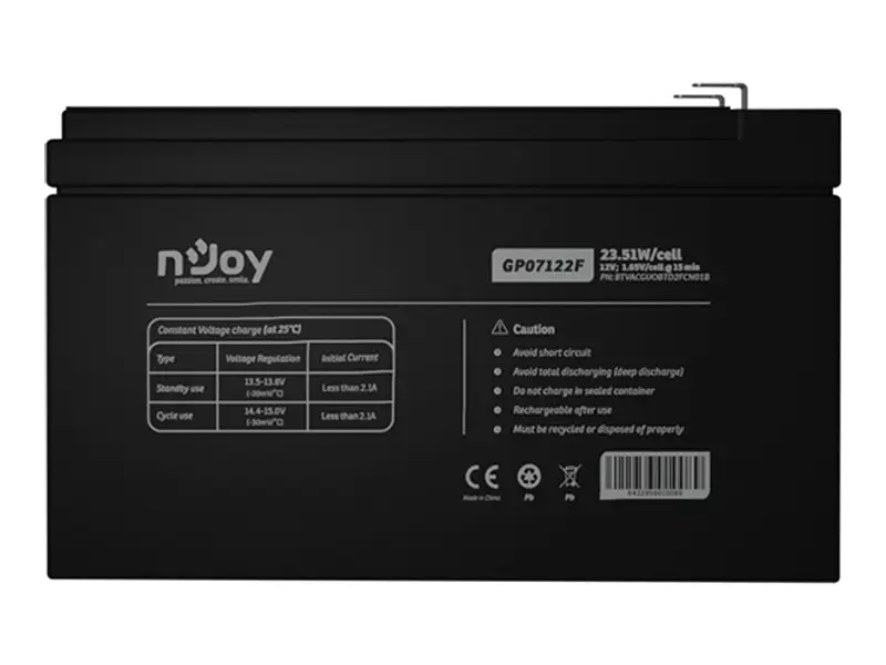 Акумулятор для ДБЖ Njoy GP07122F 12V (BTVACGUOBTD2FCN01B) - фото 6