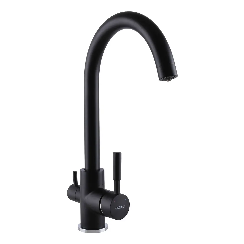 Змішувач для кухні під осмос Globus Lux GLLR-0333-10- BB Чорний матовий - фото 3