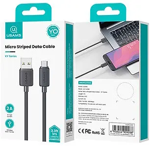 USB Кабель Usams US-SJ690 MicroUSB 2A 1.0m Чорний - фото 2
