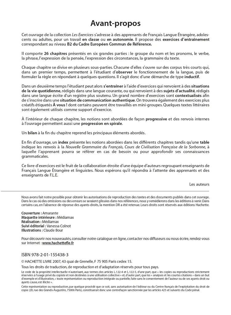 Les 500 Exercices de Grammaire Livre d'eleve B2 + corriges - фото 2