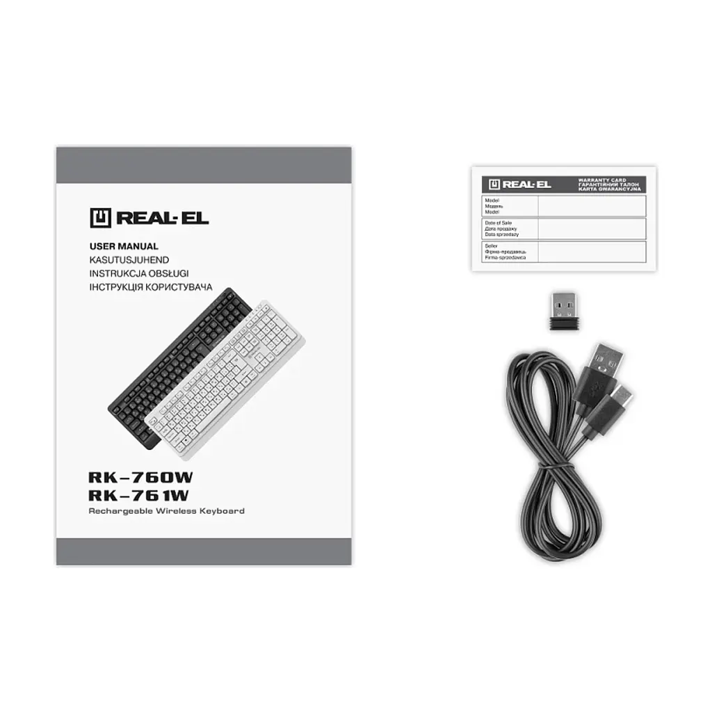 Клавіатура REAL-EL RK-760W Wireless Black (EL123100058) - фото 9