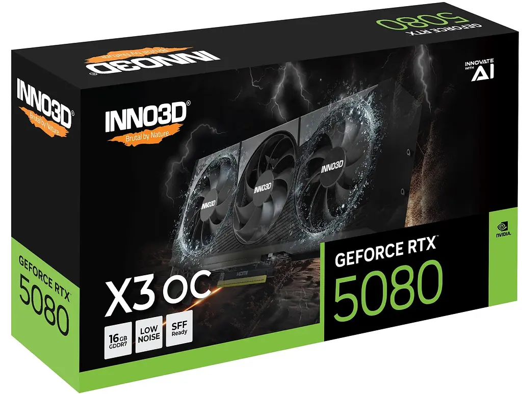 Відеокарта Inno3D RTX 5080 16Gb X3 OC (N50803-16D7X-17603930) (GDDR7, 256 bit, PCI-E v5.0 x16) - фото 2