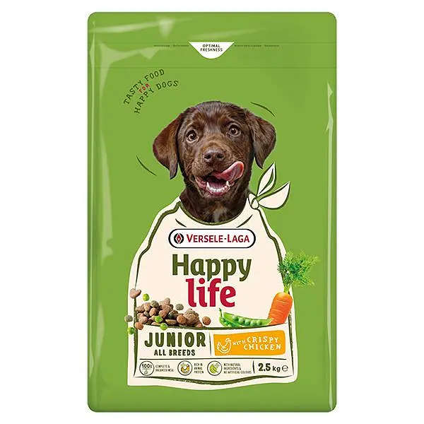 Сухий корм для цуценят усіх порід Happy Life Junior with Chicken Хеппі Лайф Курка 2.5 кг